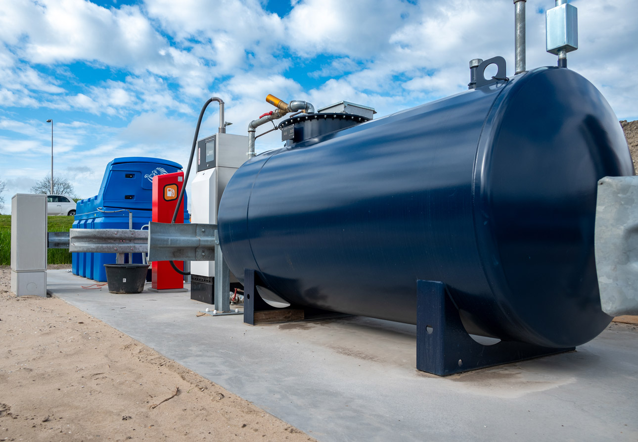Close-up van de tanks.